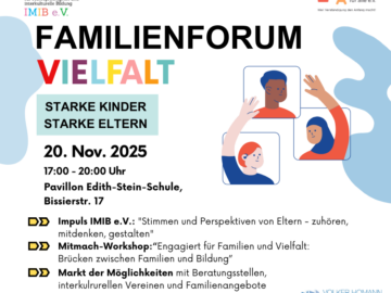 Herzliche Einladung zum zweiten Familienforum Vielfalt am 20.11.2025, 17:00-20:00 Uhr